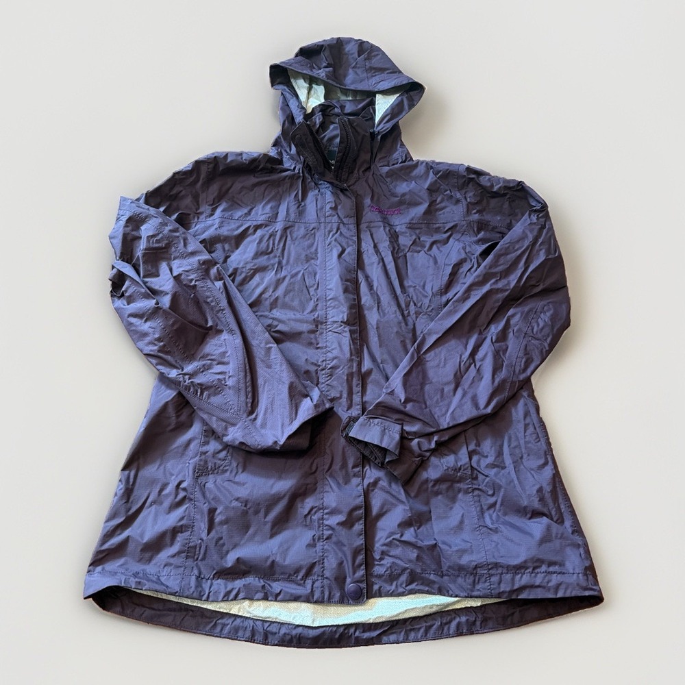 Marmot Women's Size Medium PreCip Jacket Full Zip Packable Windbreaker Purple
